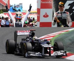Puzzle Maldonado πάστορα γιορτάζει τη νίκη του στο το Grand Prix Spain (2012)